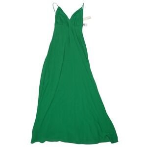 NWT-E.ssue Green V-Neck Surplice Maxi Dress Spaghetti Strap LD33080S NWT Small